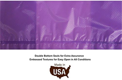 FiveStarPet Extra Large 9" x 15" Made in USA Easy Open Poop Bags Dog Waste Bags,18 Refill Rolls, 270 Bags (Purple)