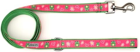 THE WORTHY DOG Fun Patterns Stylish Dog Leash, 5ft Length, Frogs