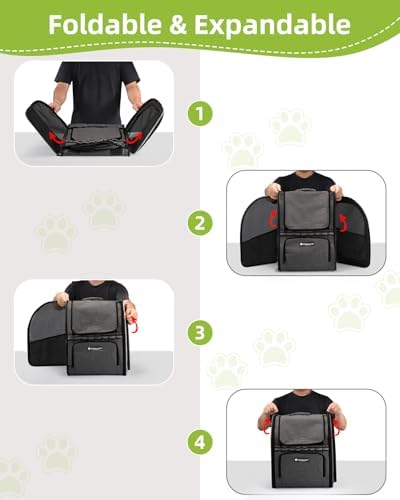 Cat Backpack Carrier with Breathable Mesh, Pet Carrier Backpack for Cats/Small Dogs, Dog Carrier Backpack, Great Ergonomic 3D Design for Travel/Hiking/Outdoor/Vet/Walk-Dark Grey