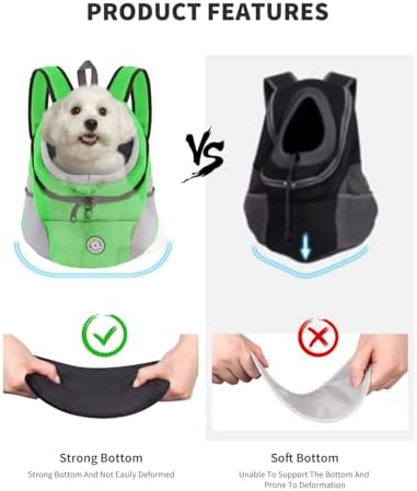 PETCUTE Pet Carrier Backpack,Breathable Dog Backpack Carrier with Adjustable Straps,Side Storage Pockets,Dog Head-Out Backpacks with Safety Belt,Puppy Front and Back Carriers for Small Dogs Cats