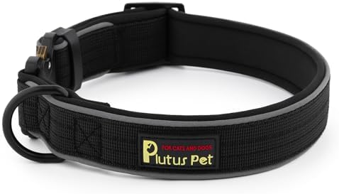 Plutus Pet Tactical Dog Collar, Reflective, for Small Medium Large Dogs