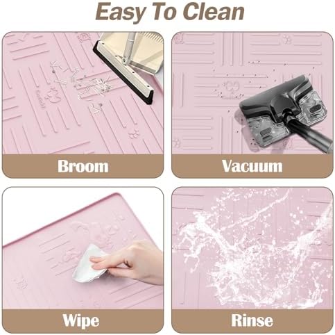Silicone Cat Litter Mat, 34" X 25" Litter Box Mat, Pink