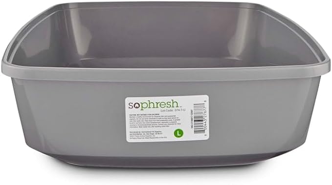 So Phresh by Petco Open Cat Litter Box Grey Large 19.5" L X 14.8" W X 4.3" H