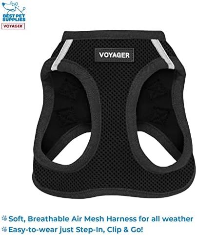 Voyager Step-in Air Dog Vest Harness - Black/Black Trim, Medium