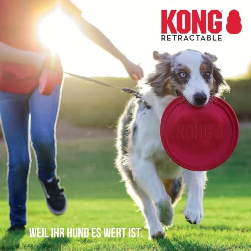 Alcott KONG Terrain Retractable Dog Leash, Small, Red, 16' Long