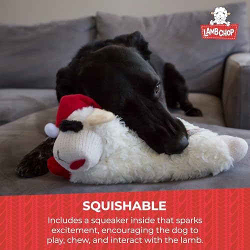 Multipet Lamb Chop Easter Dog Toy | Plush Dog Toy | Squeaker Dogs Toys |10" | White | Officially Licensed