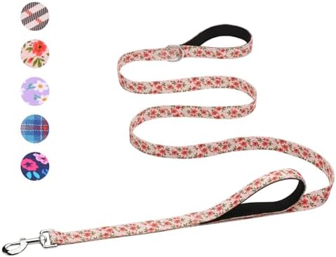 Hikiko 6FT Dog Leash Padded Double Handle with Designed Pattern