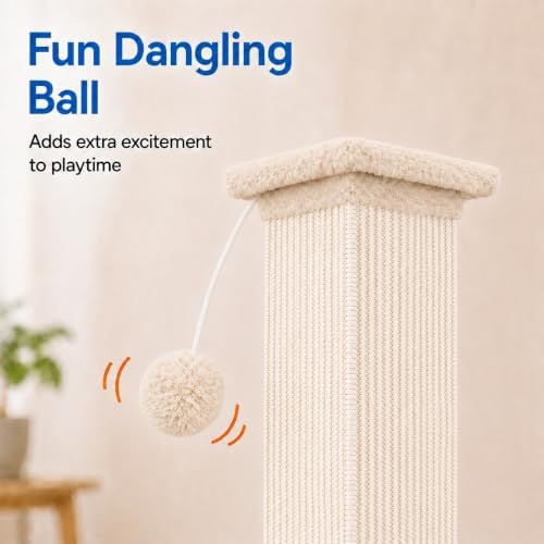 Cat Scratching Post for Indoor Cats, Sisal Cat Scratcherl, 32 Inch