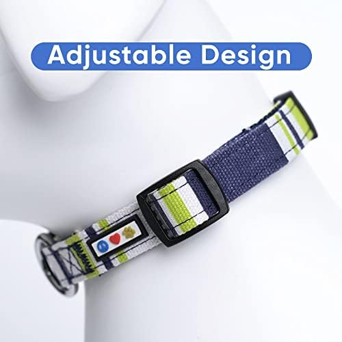 Pawtitas Multicolor Dog Collar - Extra Small, Green/White/Blue
