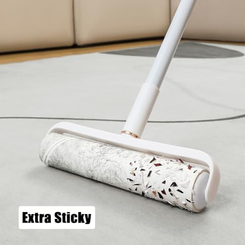 9.45 inch Lint Roller Refill Extra Sticky 9.4-9.5 inch Wide Large Lint Roller Refills for Floor Pet Hair Remover Replacement Refill Rolls 6 Pack 360 Sheets Total