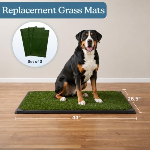 PETMAKER Artificial Grass Pee Pads for Dogs, 3 Pack, 44” x 26.5”