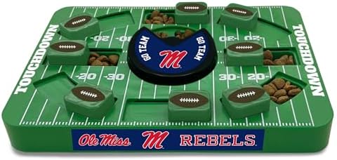 Pets First NCAA Mississippi (Ole Miss) Large Puzzle Toy - Interactive Dog Treat & Slow Feeding Toy