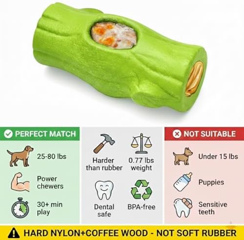 2 Pack Dog Toys for Aggressive Chewers Green & Brown