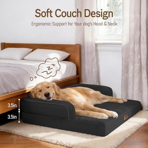 Comfort Expression Waterproof XXL Dog Bed with Bolster for Extra Large Dogs