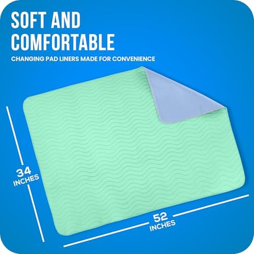 4 Pack Washable Pee Pads for Dogs 34" x 52", Waterproof Dog Training Pads