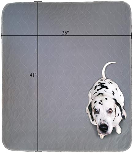 Washable Pee Pads for Dogs | Non-Slip Quick Dry| Fast Absorbing Wee Mat for Playpen Housebreaking Indoor Potty Training Whelping Incontinence Travel (2-Pack 36x41in, Grey Extra Padded)