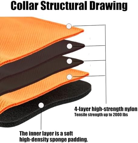 4-Layer Nylon Dog Collar,Heavy Duty Dog for Large Dogs,Orange L
