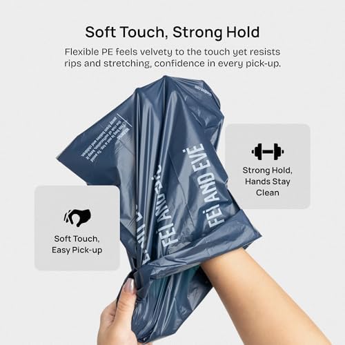 Fei & Eve Dog Poop Bags 8 Rolls, Extra Thick 25 Micron & 100% Leak-Proof