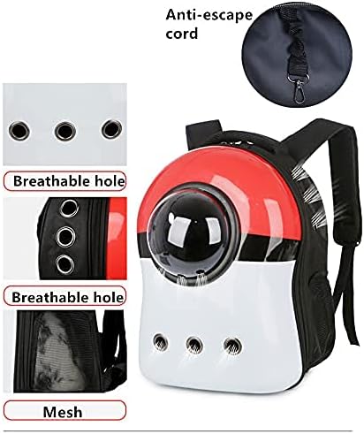 Pet Travel Carrier, Cat Dog Dome Space Capsule Bubble Backpack, Portable Waterproof Breathable Knapsack for Hiking, Traveling (Blue/White)