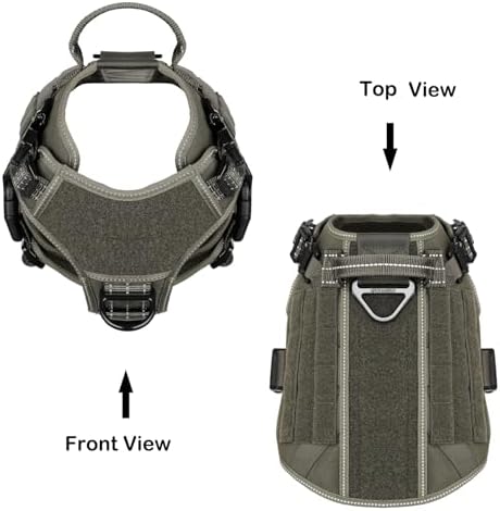 ICEFANG Tactical Dog Harness for Medium Dogs,Reflective No Pull Dog Vest