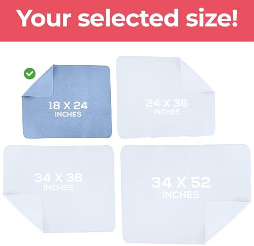 4 Pack Waterproof Reusable Heavy Absorbency Incontinence Bed Pads 18"x24"