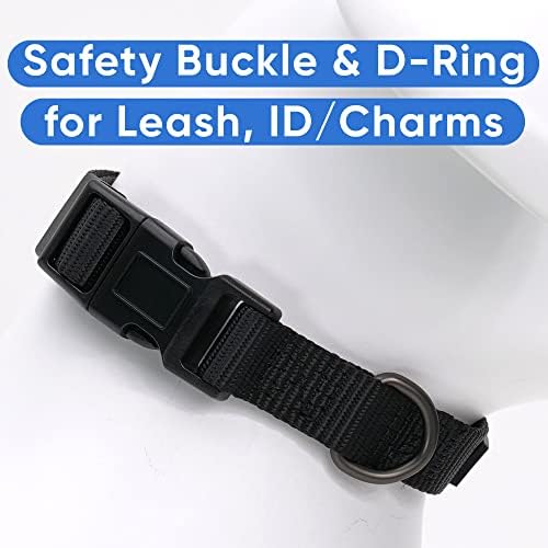 Pawtitas Dog Collar for Large Dogs Adjustable Dog Collar Heavy Duty Waterproof Collars for Dogs with Quick-Release Buckle - Black Dog Collar for Large Breeds