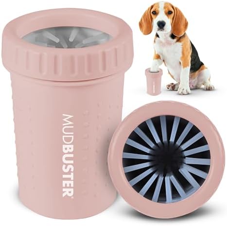 Dexas MudBuster Medium Dog Paw Cleaner, Blush, Fits 1.5"-2.5" Wide Paws, Gentle Silicone Bristles for Quick, Easy Cleaning