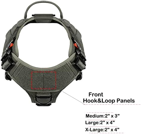ICEFANG Tactical Dog Harness for Large Dogs,Full Metal Buckles Dog Vest