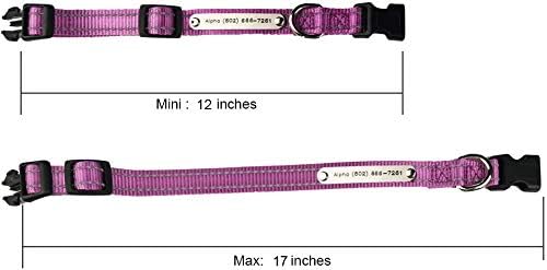 SINYUDUN Personalized Reflective Dog Collars with Customized ID Tags