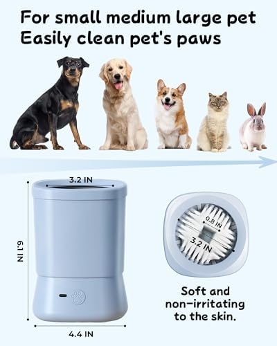 Electric Dog Paw Cleaner for Dogs，2 Speeds Automatic Dog Foot Paw Washer for Medium Large Cat Dog Pet