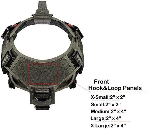 ICEFANG No Pull Tactical Dog Harness for X-Large Dogs,Adjustable Dog Vest