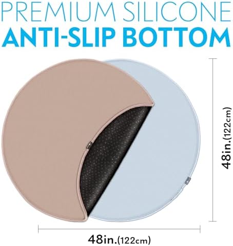 Paw Inspired Round Washable Pee Pads for Dogs, 48 Inch Size, Pack of 2