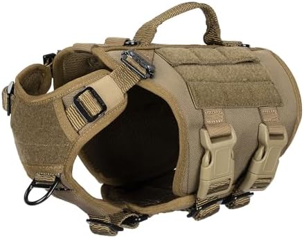 ICEFANG No Pull Tactical Dog Harness for X-Small Dogs,Adjustable Dog Vest