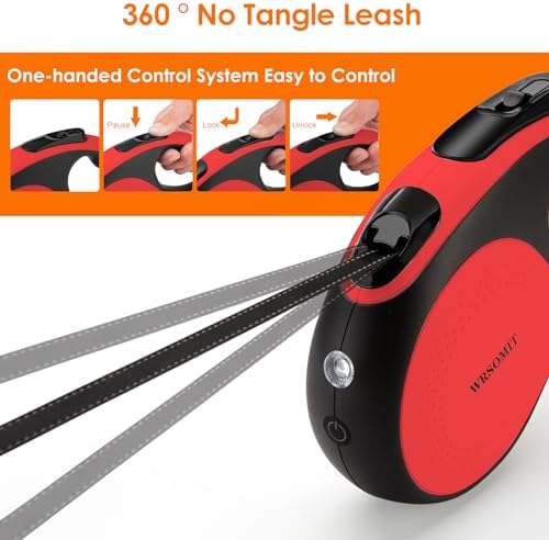 16Ft Retractable Dog Leash for Medium Large Dogs up to 110lbs