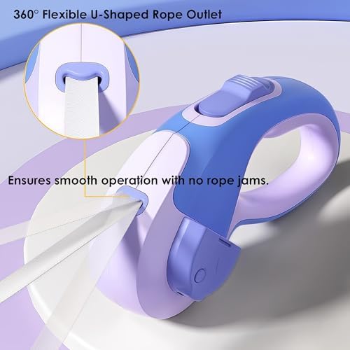 Retractable Dog Leash for Small and Medium Dogs – No-Tangle Automatic Pet Leash with Anti-Pull Design, Durable Dog Walking Lead, 10ft, Purple
