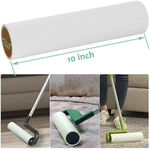 Mega Lint Roller Refills 10 inch Sticky Roller Refills for Evercare Smart Design Layers Leo Cleaning Floor Roller for Removing Pet Hair, 6 Pack Total 360 Sheets