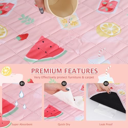 BVAGSS Washable Pee Pads for Dogs, 2 Pack Reusable Leakproof Puppy Wee Wee, Non-Slip Waterproof Pet Training, Super Absorbent Whelping XH081 (Watermelon, 36X48 Inch)