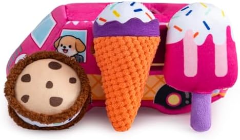Hollypet Squeaky Hide and Seek Dog Toys for Small and Medium, Ice Cream