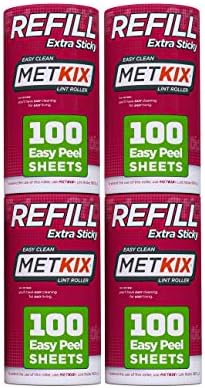 Refill for Metkix Lint Rollers 4 Pack (Total 400 Sheets)