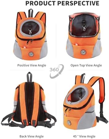 PETCUTE Pet Carrier Backpack,Breathable Dog Backpack Carrier with Adjustable Straps,Side Storage Pockets,Dog Head-Out Backpacks with Safety Belt,Puppy Front and Back Carriers for Small Dogs Cats