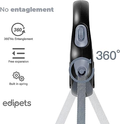 Retractable Extendable Dog Leash, 3, 5 and 8 Metres, Flexible Tape for Training and Walking, with Lock and Brake, Design and Comfortable Grip (5 Metres Over 20 kg, Grey)