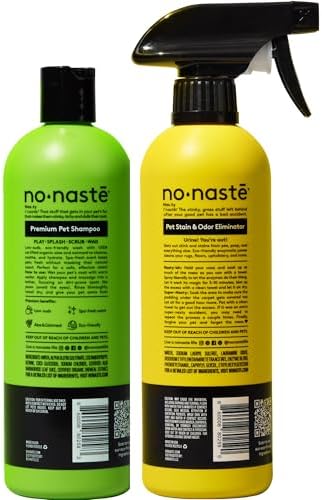 Nonaste Oatmeal Dog Shampoo & Pet Stain Odor Eliminator Set, 16 oz, Pk 2