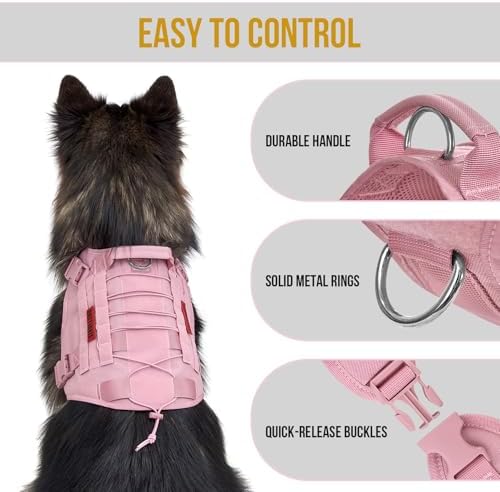 OneTigris Tactical Dog Harness No-Pull Service Vest for Small Dogs