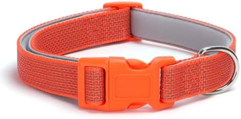Reflective Nylon Padded Dog Collar with Quick Release Buckle