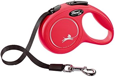 FLEXI® Classic XS Tape Retractable Dog Leash, 3-Finger Grip, 10 ft - Red