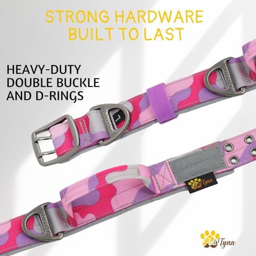 ADITYNA Heavy Duty Dog Collar for Large Dogs with Traffic Handle