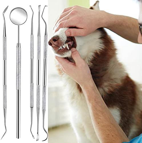 Teeth Cleaning Kit Dog Plaque Tartar Remover Tools Pet Dental Tooth Scaler and Scraper Silicone Finger Toothbrush for Puppy Cats Tooth Pick Stone Remover Dogs Oral Care Hygiene Cleaning Tools (12Pcs)