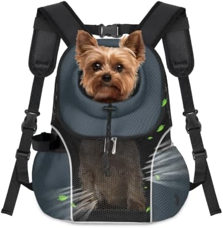WOYYHO Pet Dog Carrier Backpack, Ventilated Mesh Small Dog Front Backpack