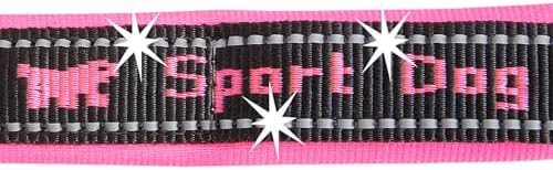 Ferplast Dog Collar Sport Dog, Dog Collar Large Dogs, Soft Padding, Reflective Nylon Dog Collar, Pet Name Tag, Size: 2,5 cm (45-55 cm), Pink