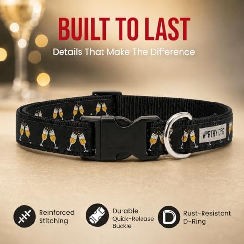THE WORTHY DOG Summer Print, Adjustable Dog Collar, Small Dogs, Celebration